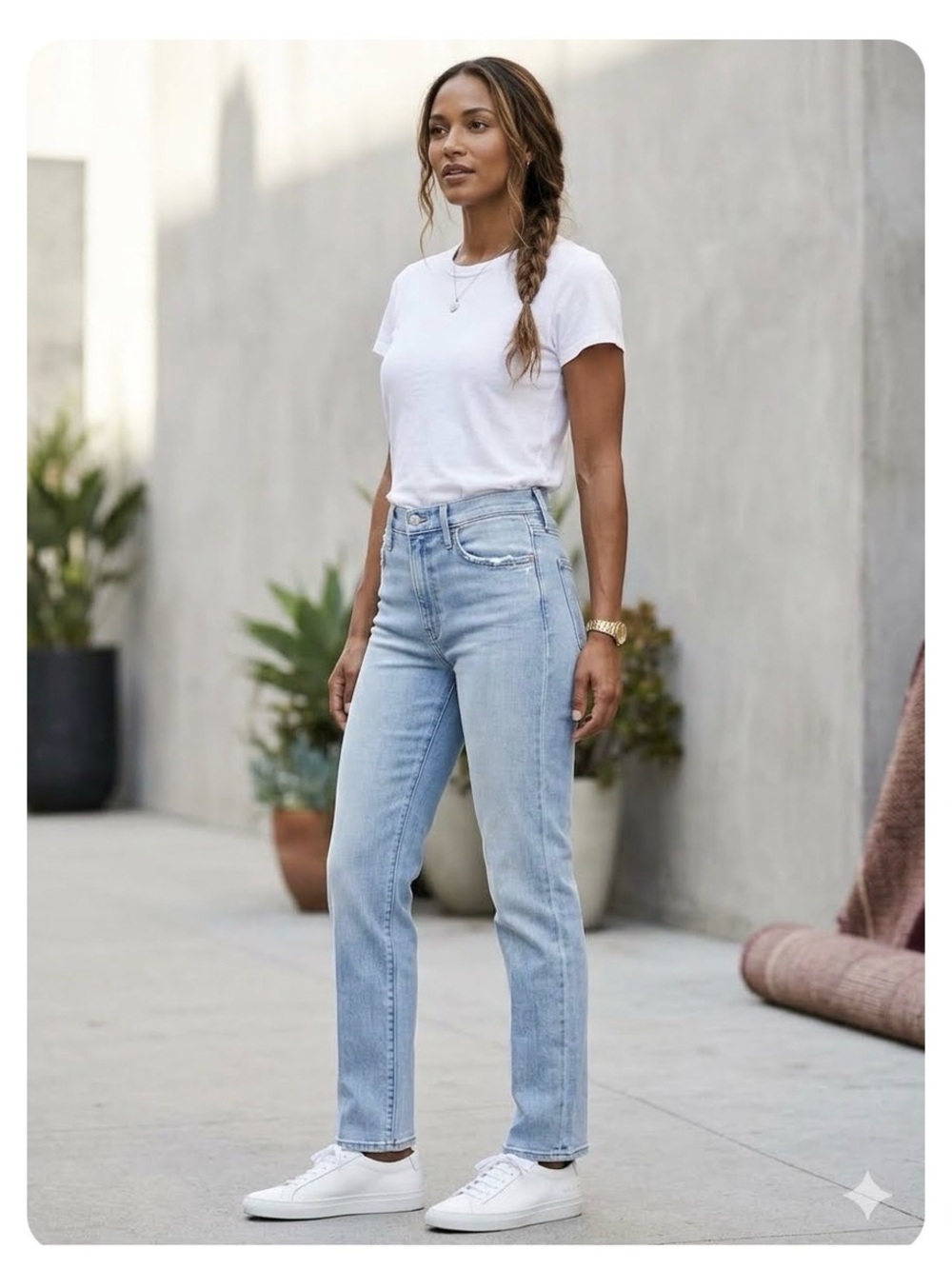 MOTHER Light Blue Straight Leg Women's Jeans
The kick it ankle